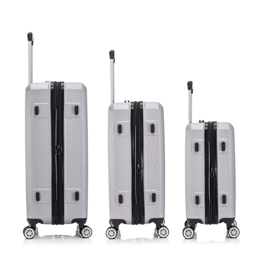 Herolite Rom Silbergrau 4-Doppelrollen Trolley Set 3tlg.