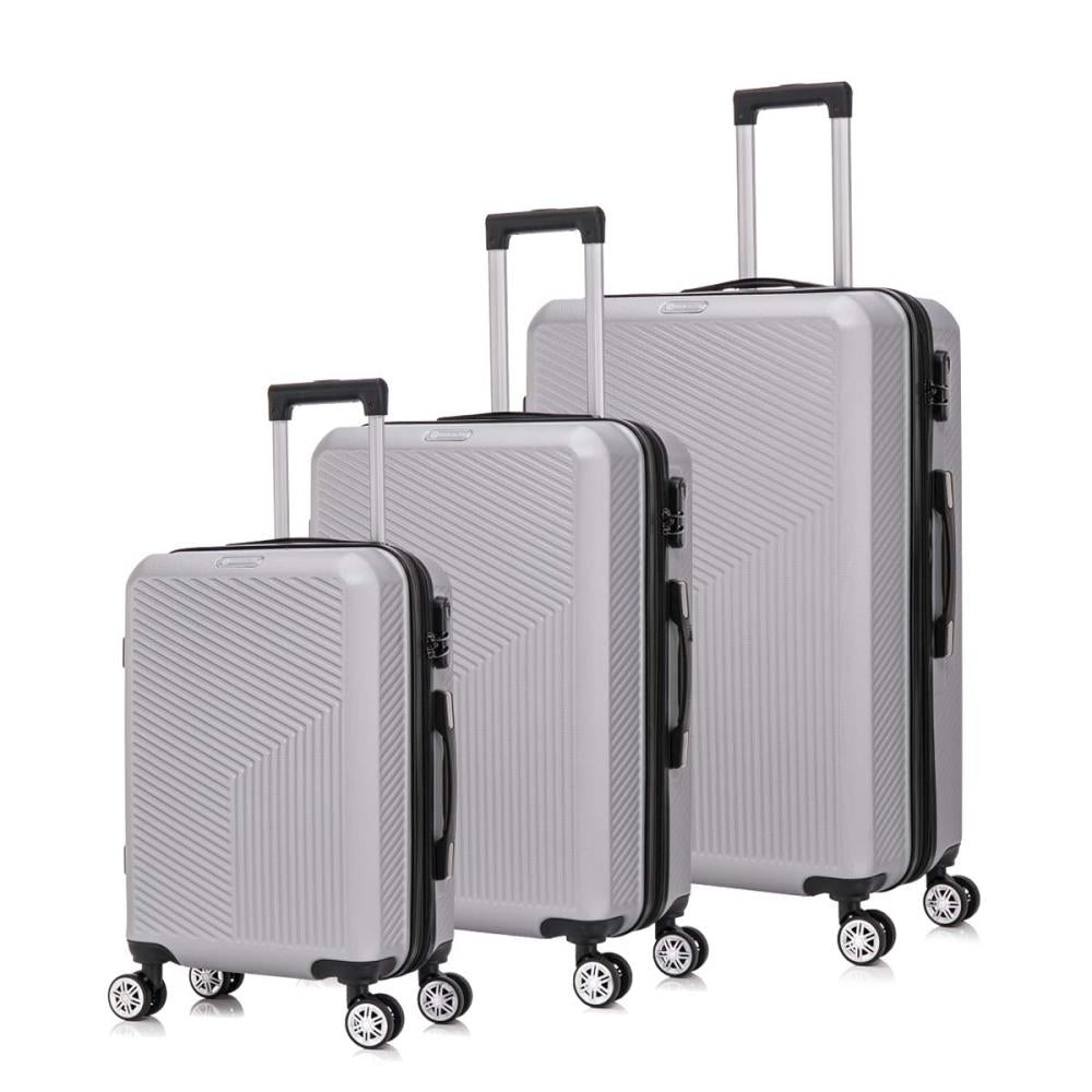 Herolite Rom Silbergrau 4-Doppelrollen Trolley Set 3tlg.