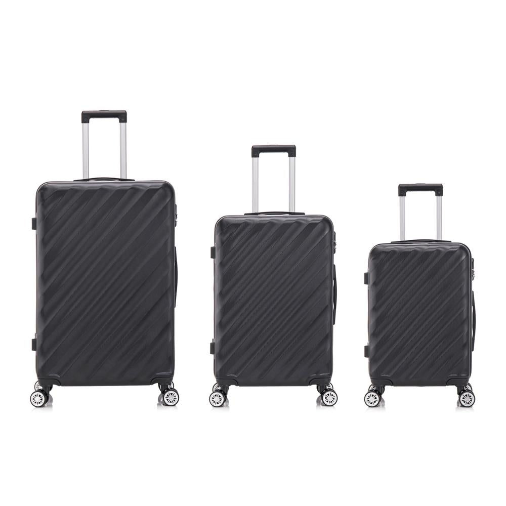 Herolite New York Schwarz 4-Doppelrollen Trolley Set 3tlg.