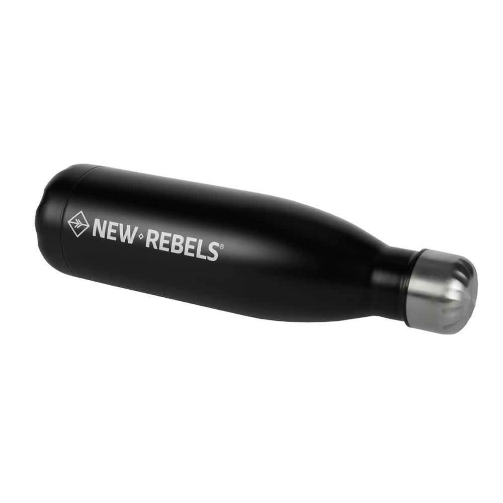 New Rebels Edelstahl Trinkflasche Schwarz 0,5 L