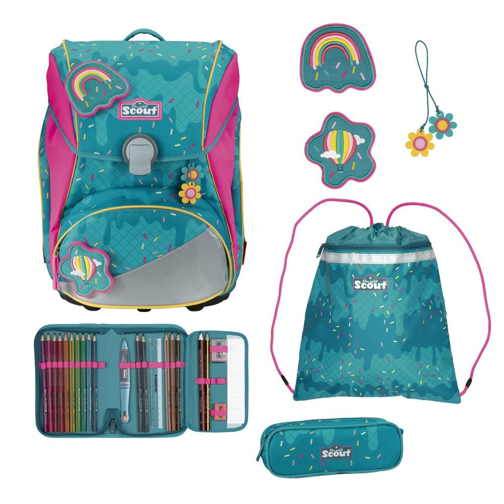 Scout Alpha Happy Confetti Schulrucksack Set 4tlg.