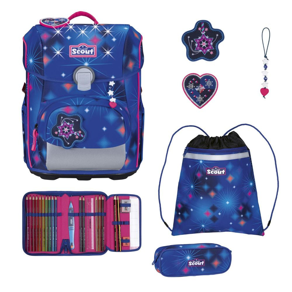 Scout Exklusiv LED Neo Sparkling Dream Schulranzen Set 4tlg.