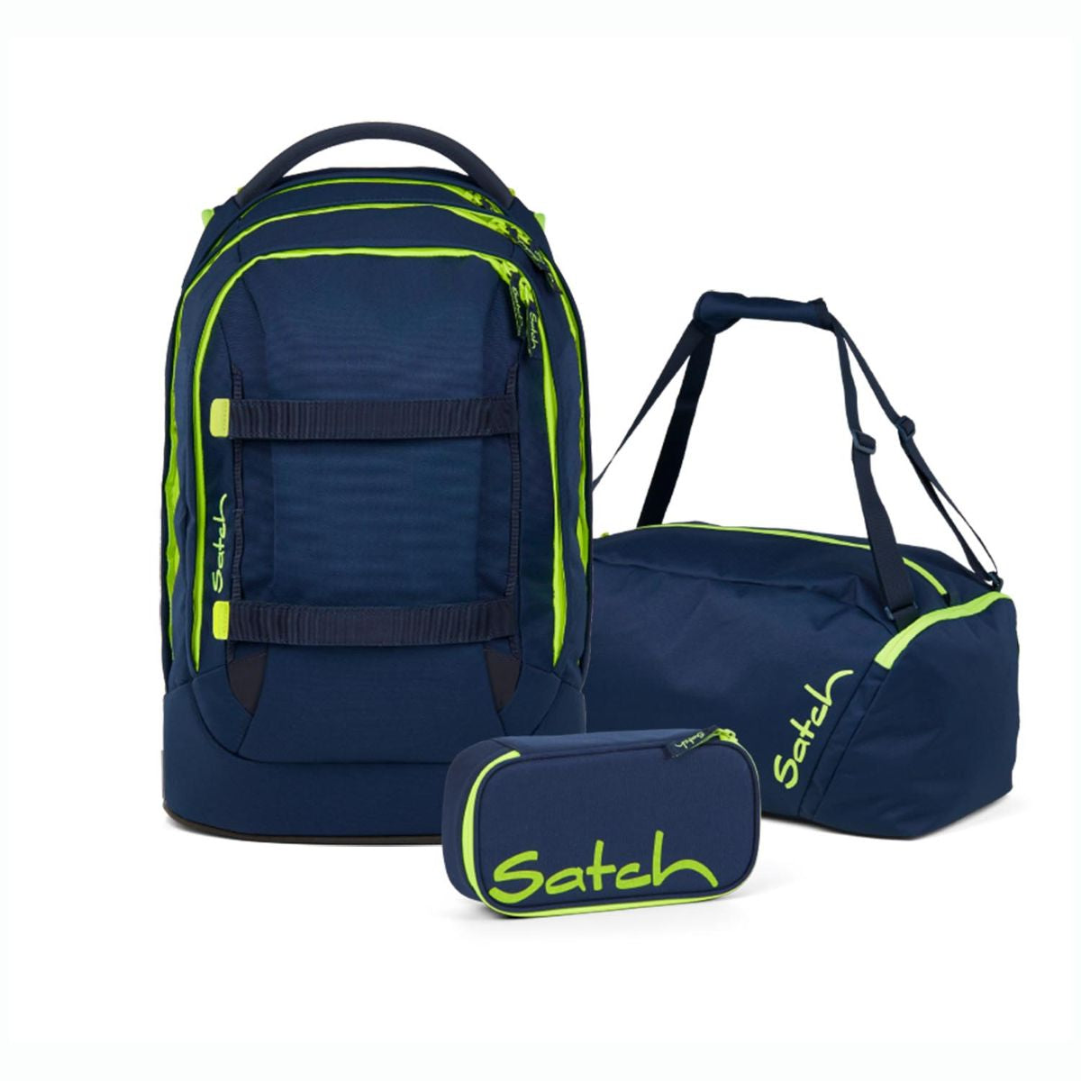 Satch Pack Toxic Yellow Schulrucksack Set 3tlg.