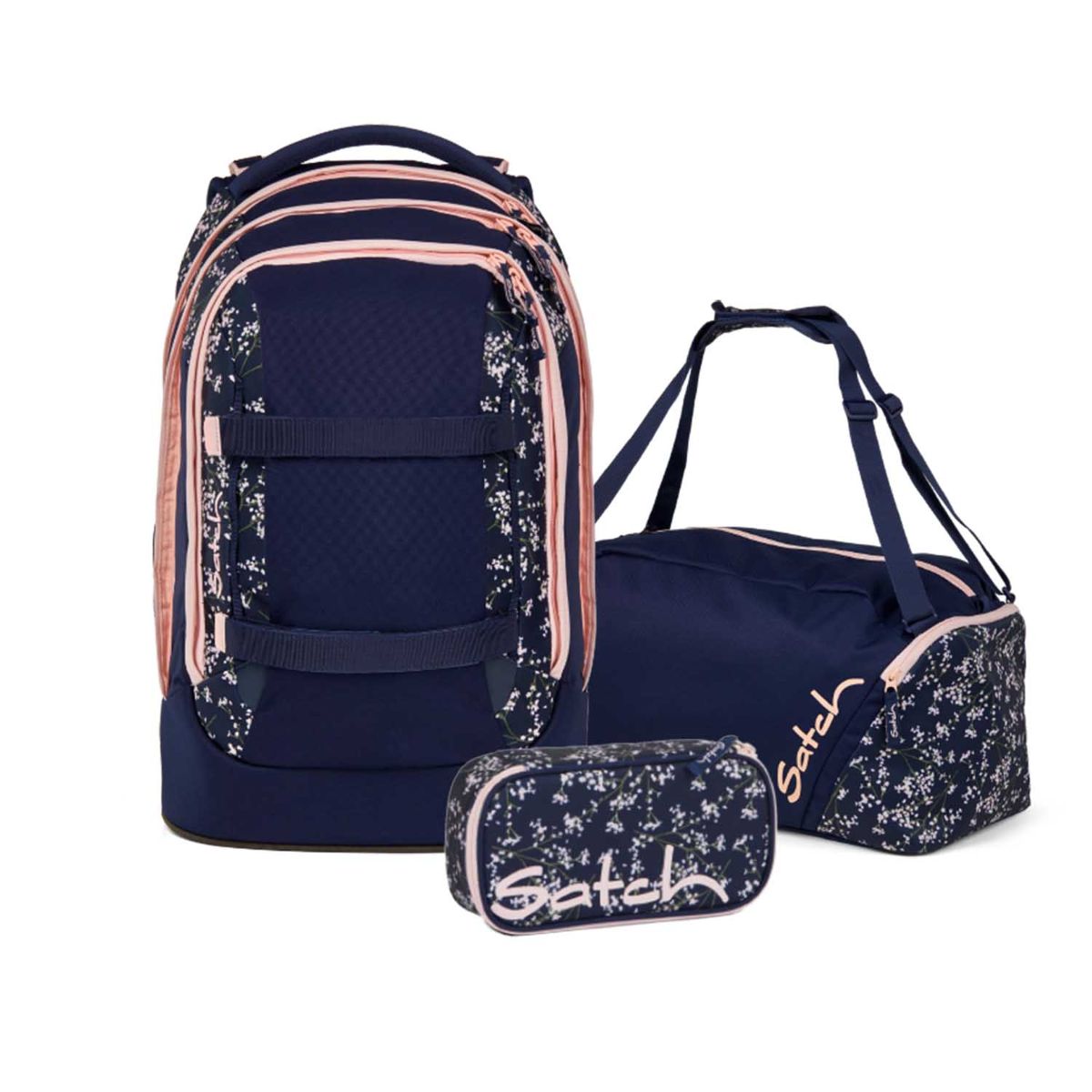 Satch Pack Bloomy Breeze Schulrucksack Set 3tlg.