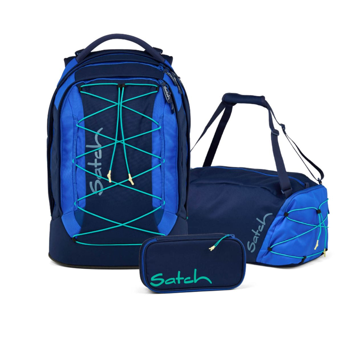Satch Pack Crossed Blue Sneaker Special Style Schulrucksack Set 3tlg.