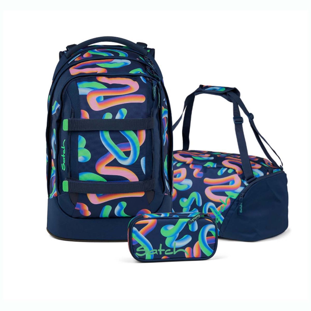 Satch Pack Crazy Twist Schulrucksack Set 3tlg.
