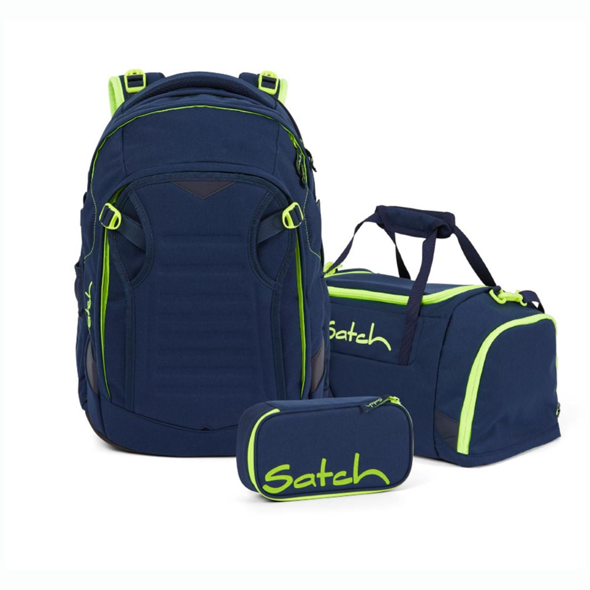 Satch Match Toxic Yellow Schulrucksack Set 3tlg.