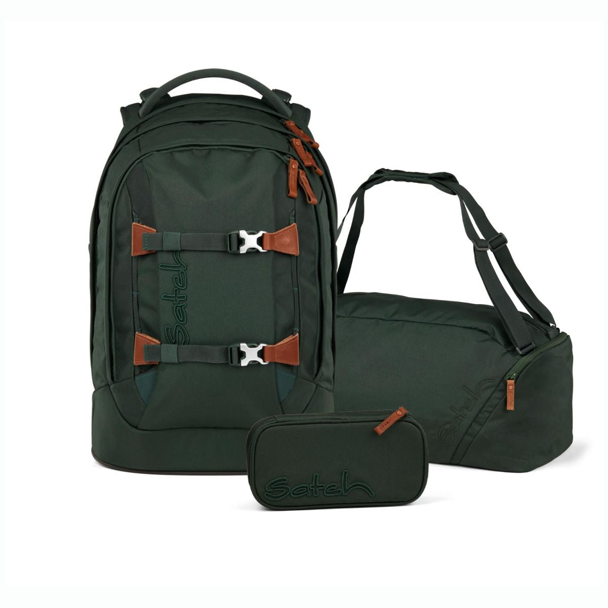 Satch Pack Nordic Forest Green Skandi Edition Schulrucksack Set 3tlg.
