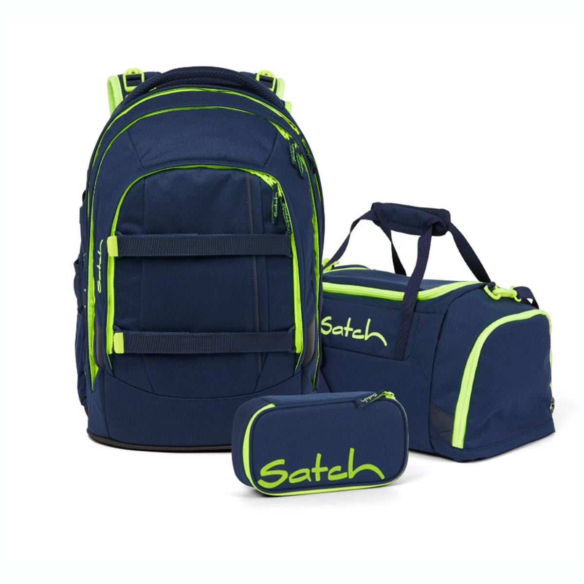 Satch Pack Toxic Yellow Schulrucksack Set 3tlg.