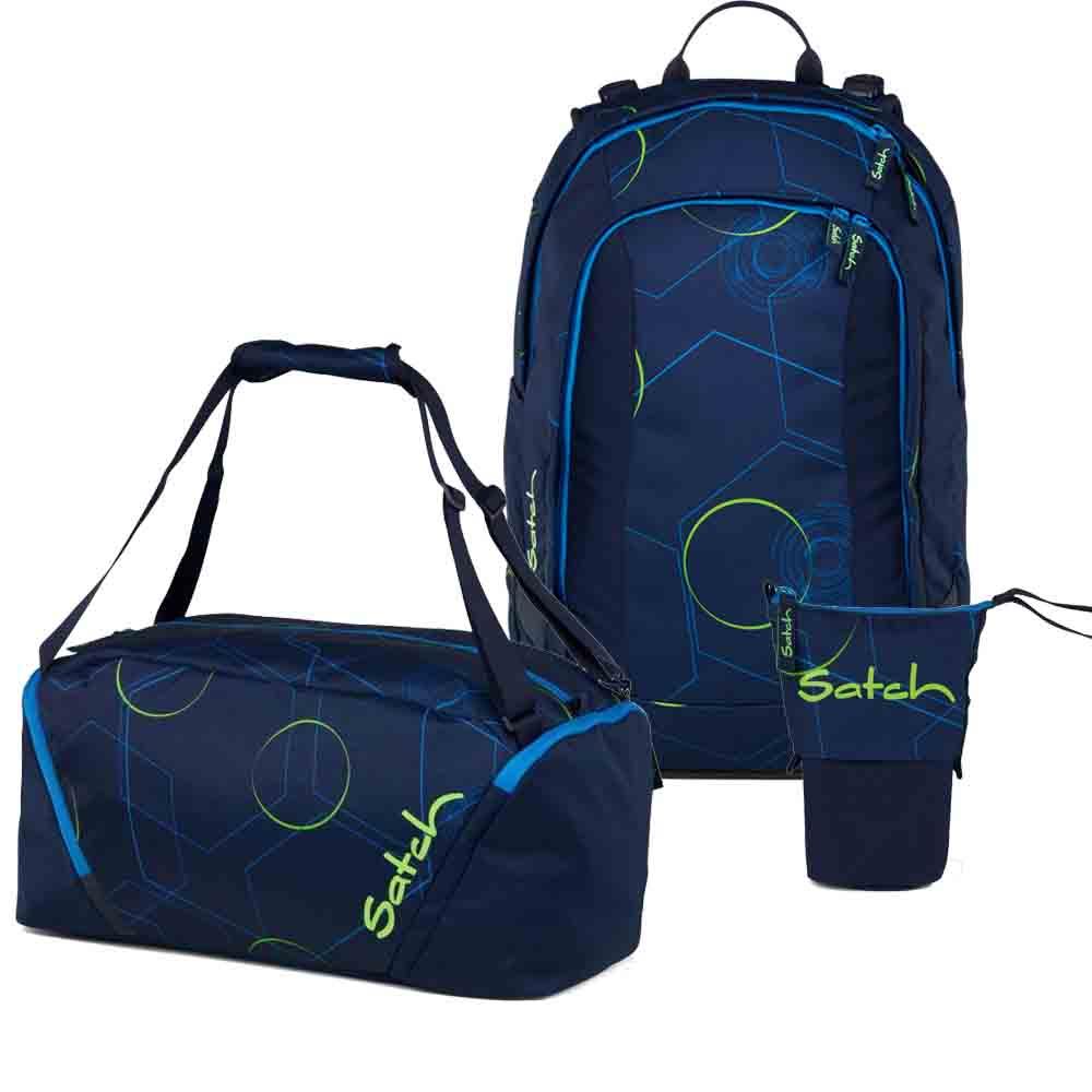 Satch Air Blue Tech Pencil Slider Edition Schulrucksack Set 3tlg.