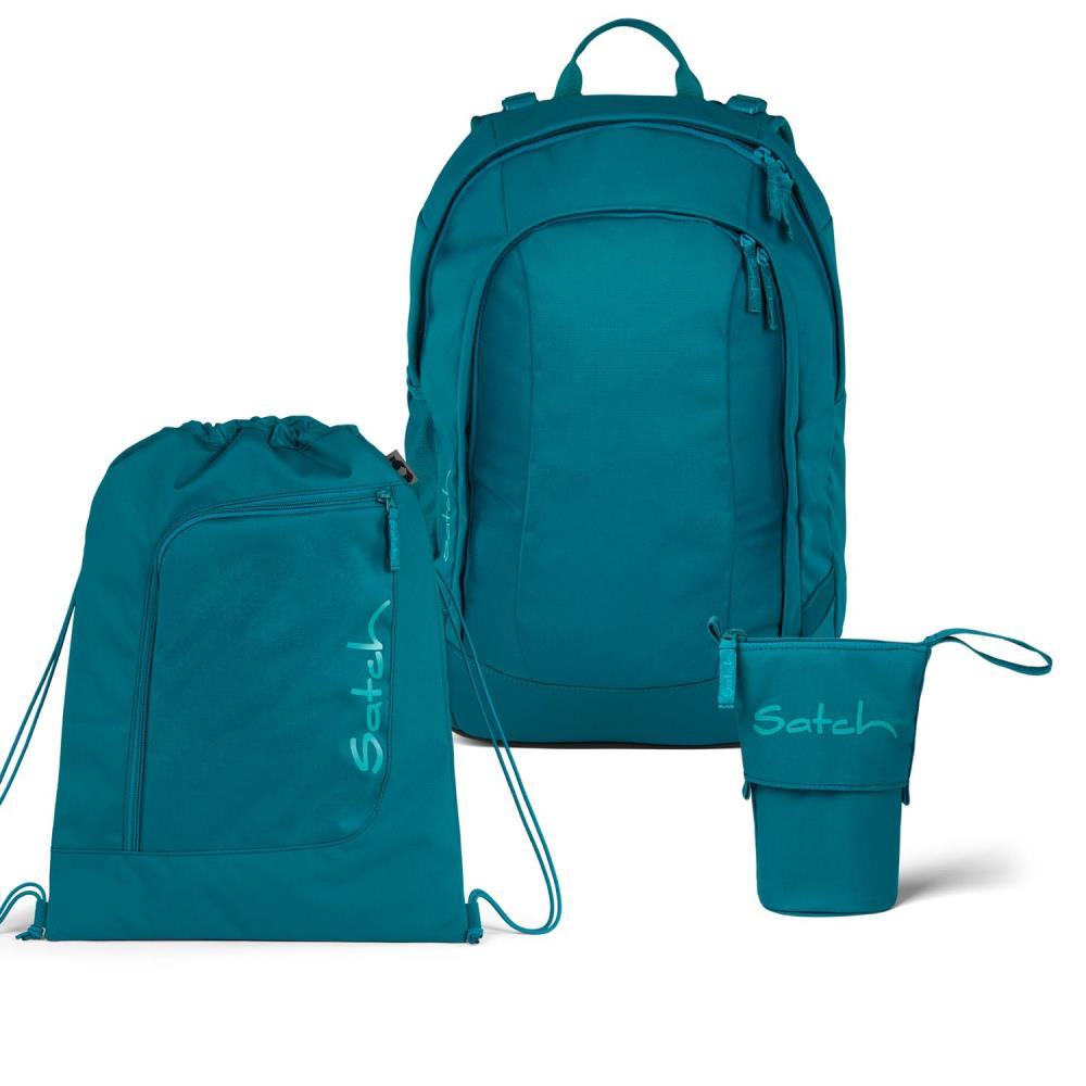 Satch Air Deep Petrol Pencil Slider Light Edition Schulrucksack Set 3tlg.