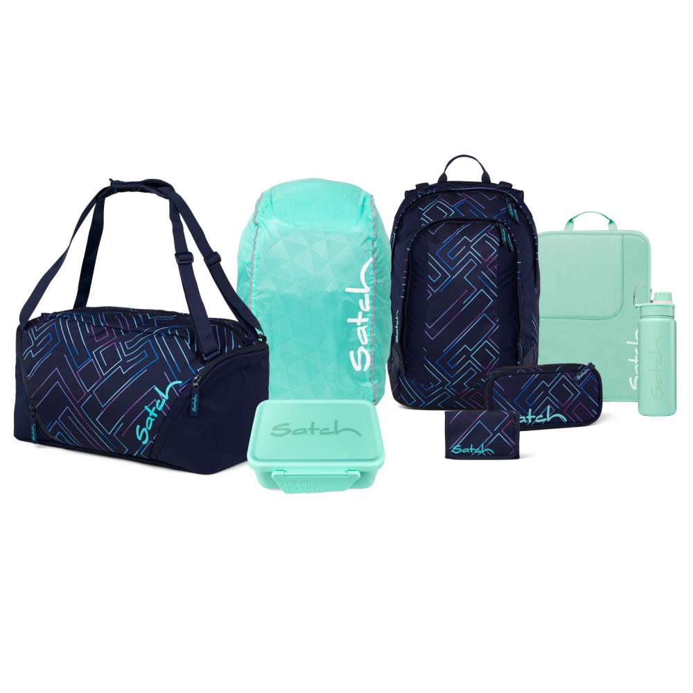 Satch Air Purple Laser Kollektor Edition Schulrucksack Set 8tlg.