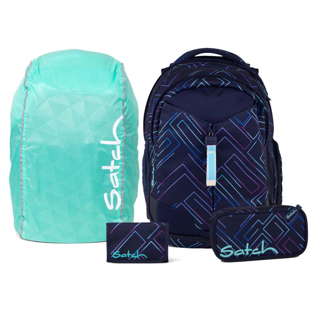 Satch Match Purple Laser Streetwalk Edition Schulrucksack Set 4tlg.
