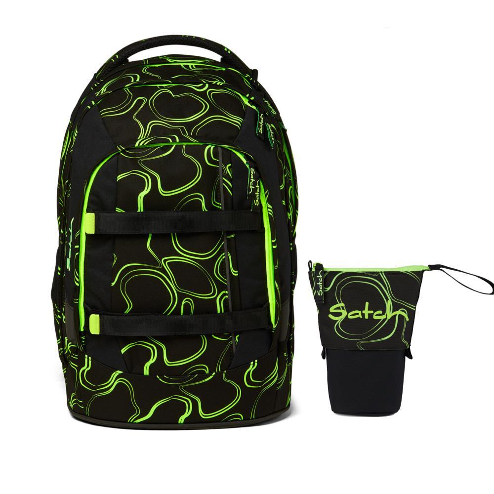 Satch Pack Green Supreme Schulrucksack Set 2tlg.