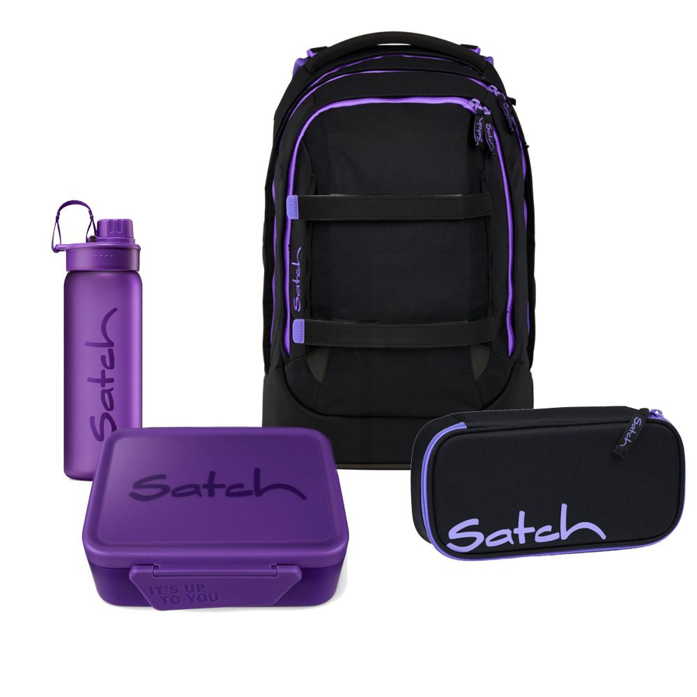 Satch Pack Purple Phantom Schulrucksack Set 4tlg.
