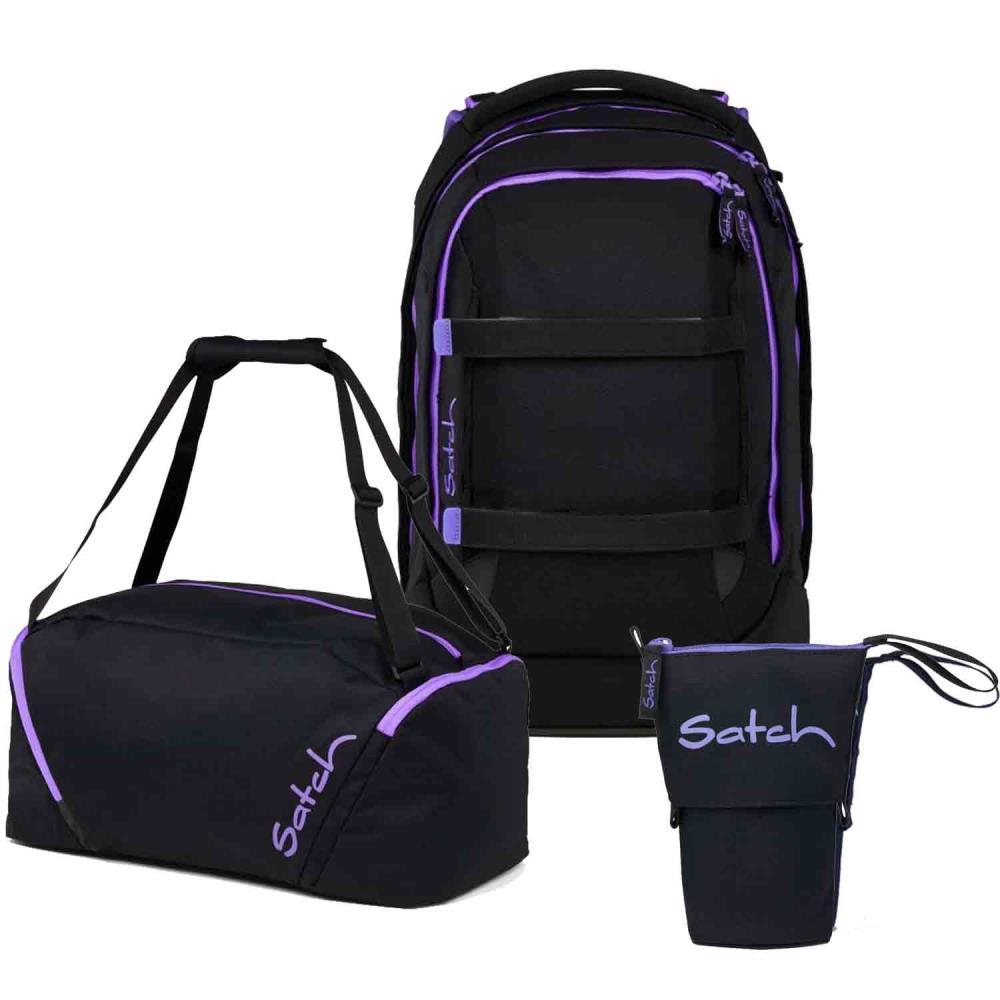 Satch Pack Purple Phantom Pencil Slider Edition Schulrucksack Set 3tlg.