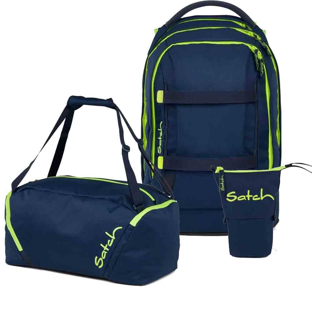 Satch Pack Toxic Yellow Pencil Slider Edition Schulrucksack Set 3tlg.