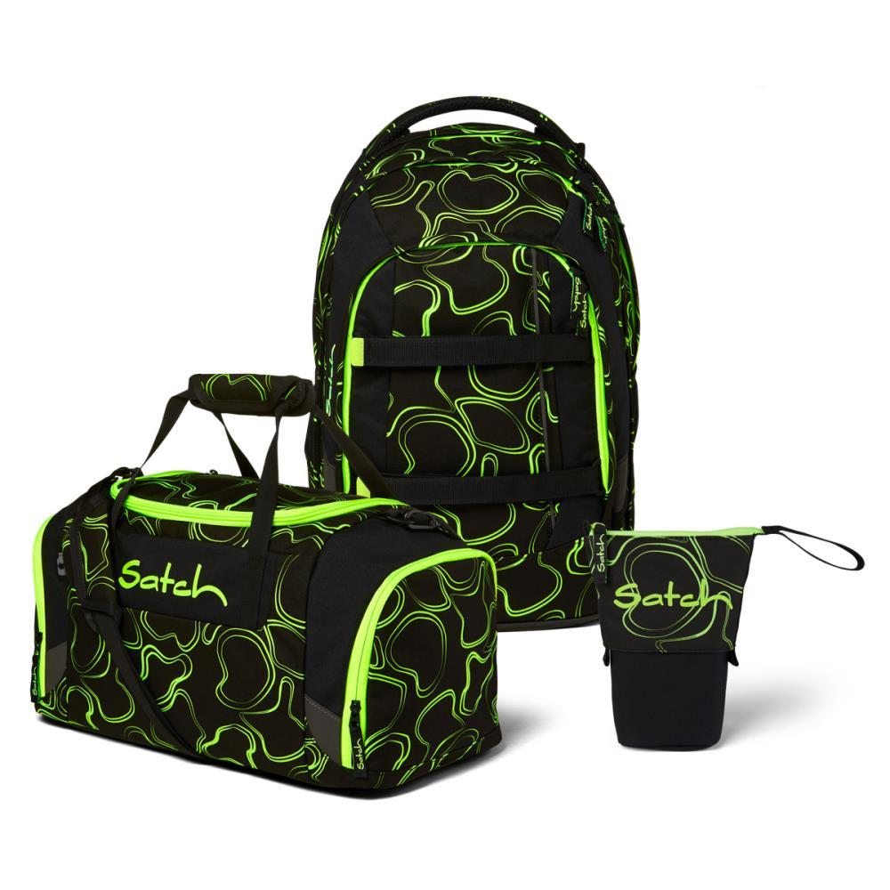 Satch Pack Green Supreme Pencil Slider Edition Schulrucksack Set 3tlg.