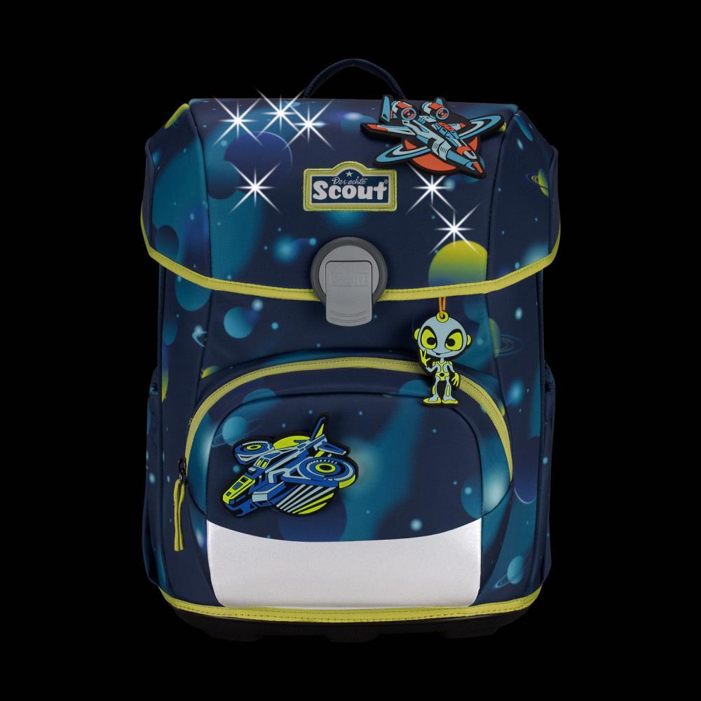 Scout Exklusiv Neo LED Planets Schulranzen Set 4tlg.