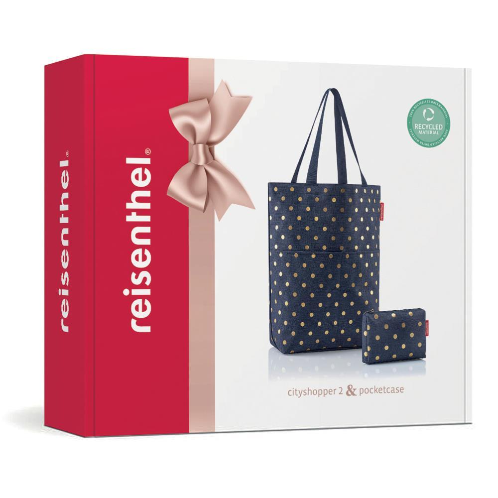 Reisenthel Cityshopper Metallic Dots Blue Taschen Set 2tlg.