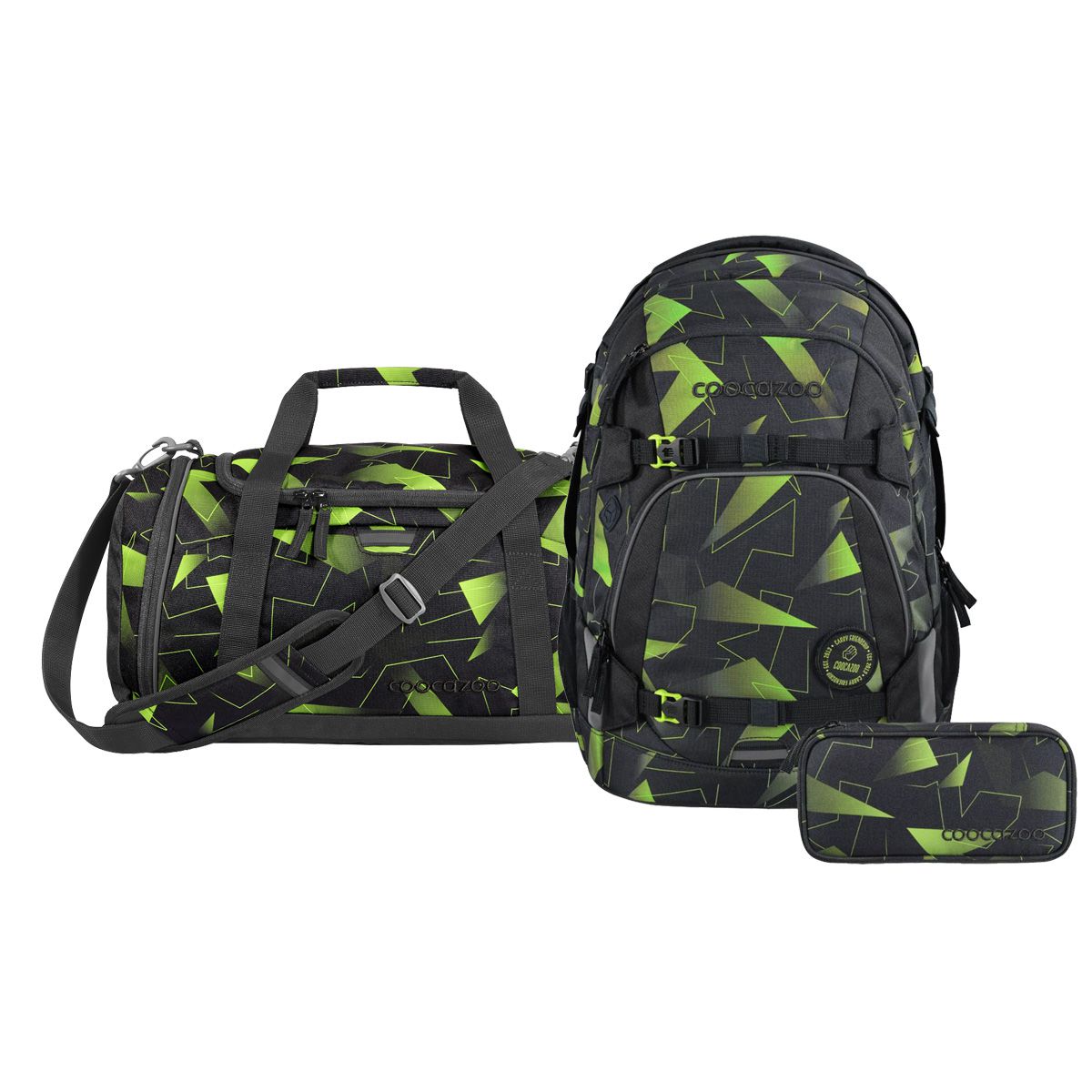 Coocazoo Mate Lime Flash Schulrucksack Set 3tlg.