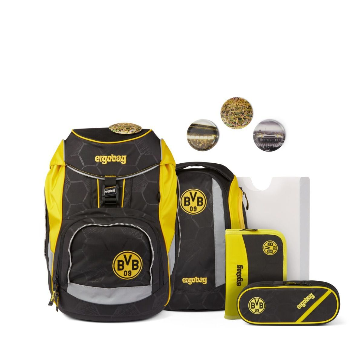 Ergobag Pack Borussia Dortmund Limited Edition Schulrucksack Set 6tlg. inkl. gratis Klettie