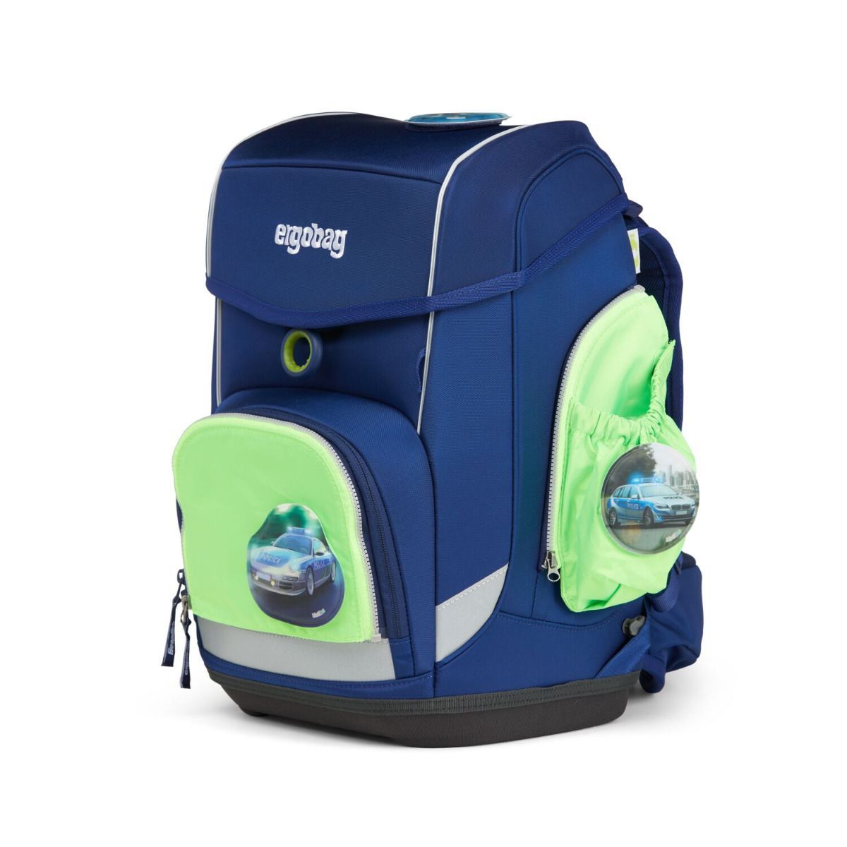 Ergobag Sicherheitsset Grün Fluoreszierende Zip-Seitentaschen 3tlg.
