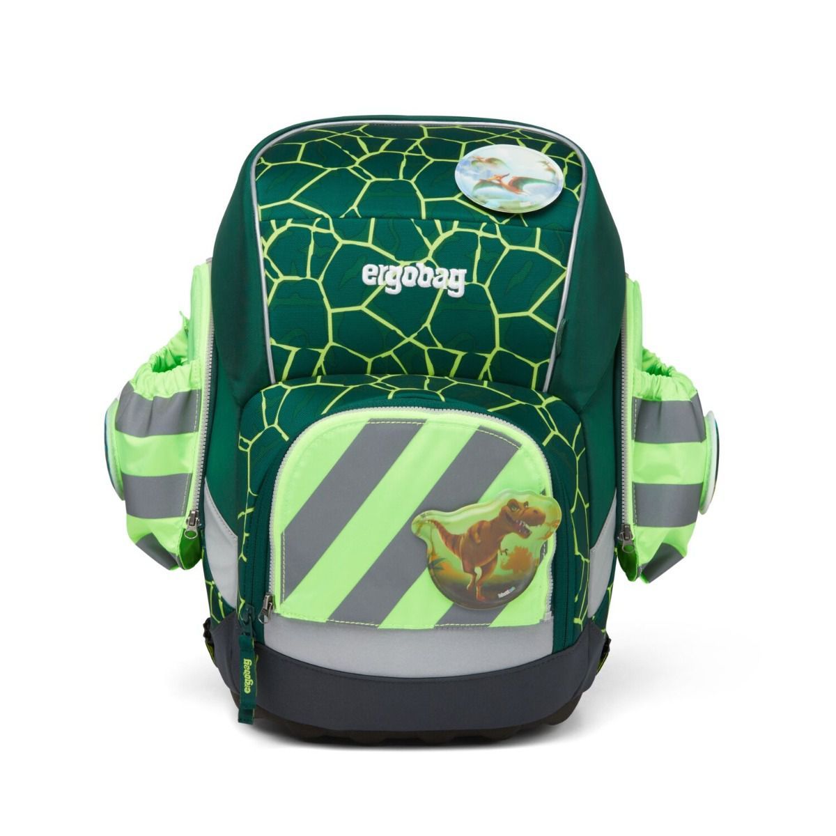 Ergobag Seitentaschen Zip-Set mit Reflektorstreifen Grün 3tlg.