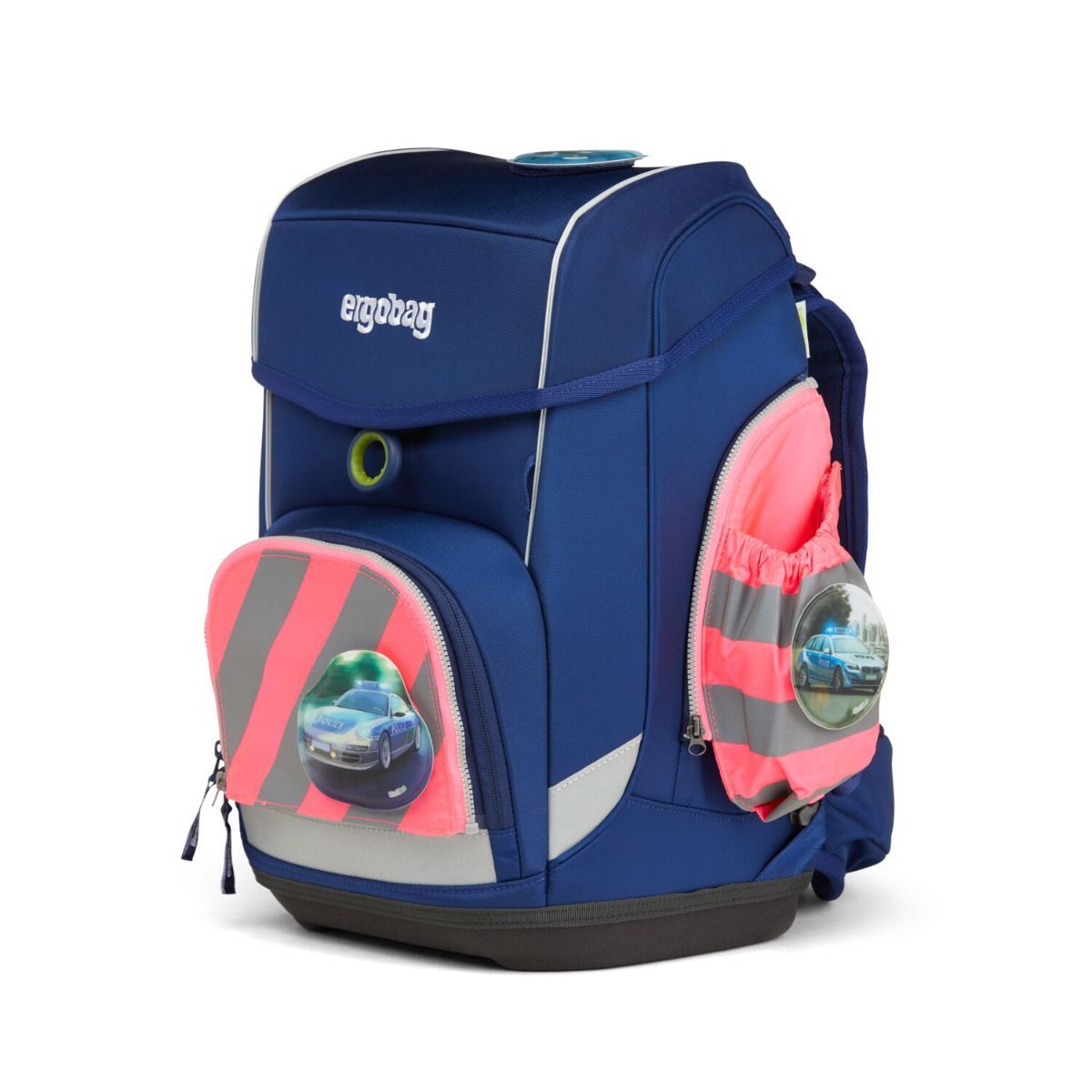 Ergobag Seitentaschen Zip-Set mit Reflektorstreifen Pink 3tlg.