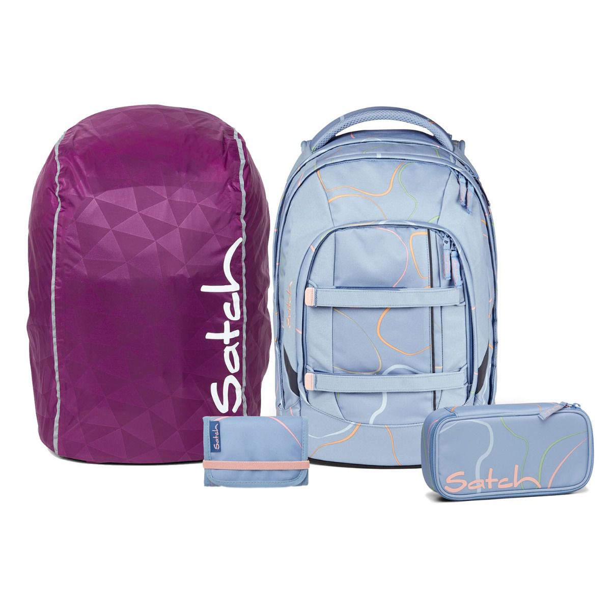 Satch Pack Vivid Blue Streetwalk Edition Schulrucksack Set 4tlg.