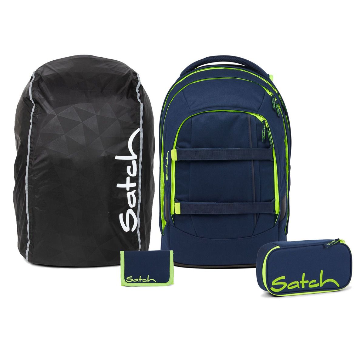 Satch Pack Toxic Yellow Streetwalk Edition Schulrucksack Set 4tlg.