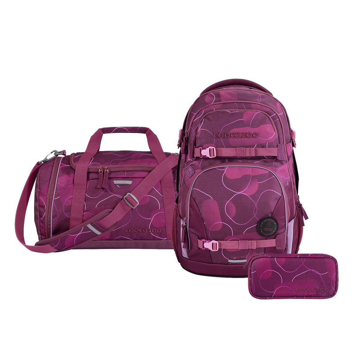Coocazoo Porter Berry Bubbles Schulrucksack Set 3tlg.