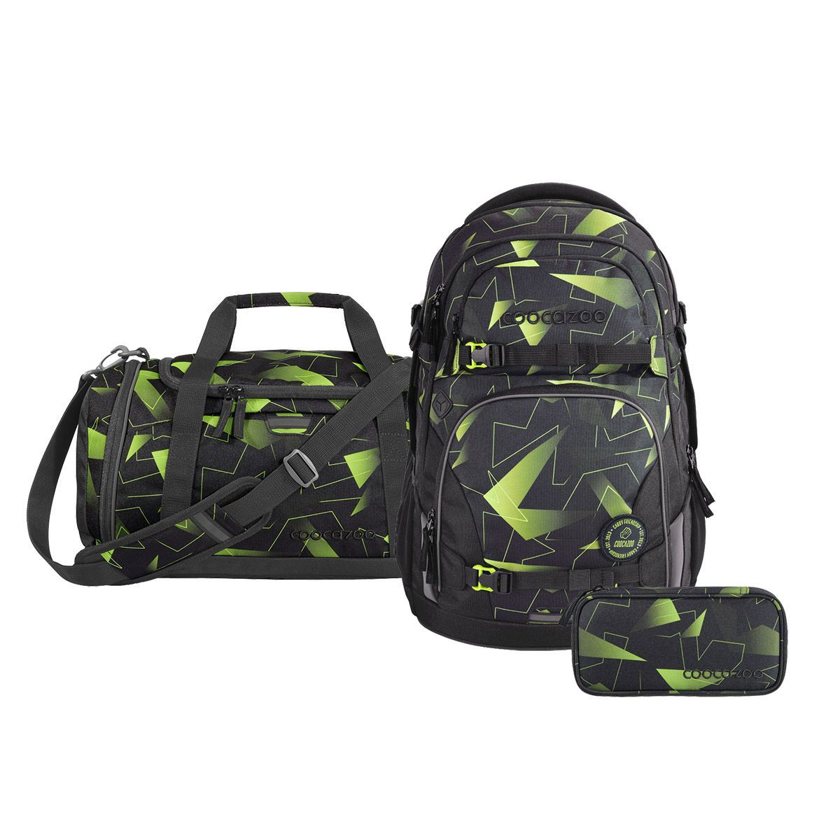 Coocazoo Porter Lime Flash Schulrucksack Set 3tlg.