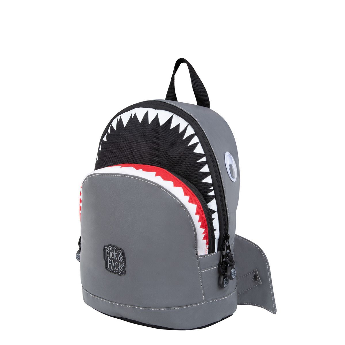 Pick & Pack Shark Shape Visible Grey Kinderrucksack S