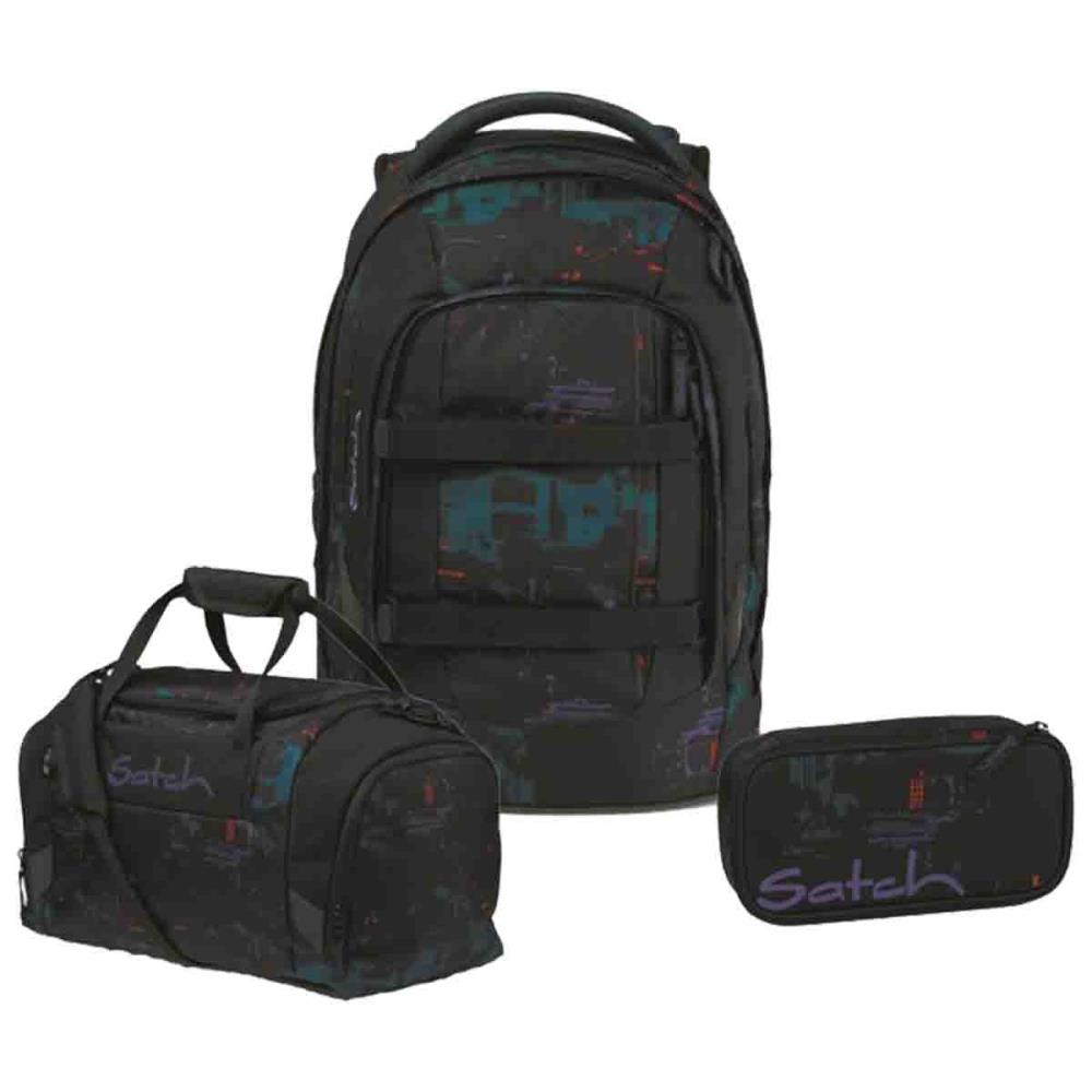 Satch Pack Night Vision Schulrucksack Set 3tlg.