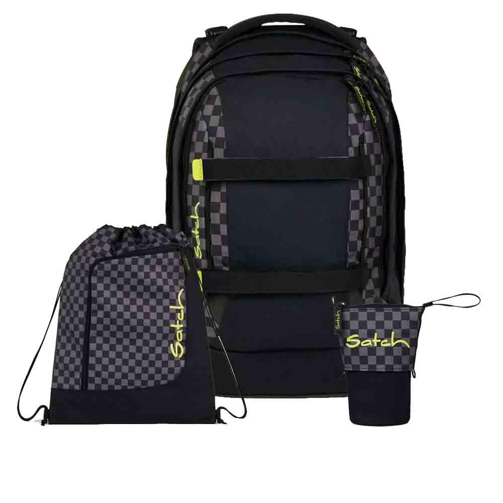 Satch Pack Dark Skate Pencil Slider Light Edition Schulrucksack Set 3tlg.