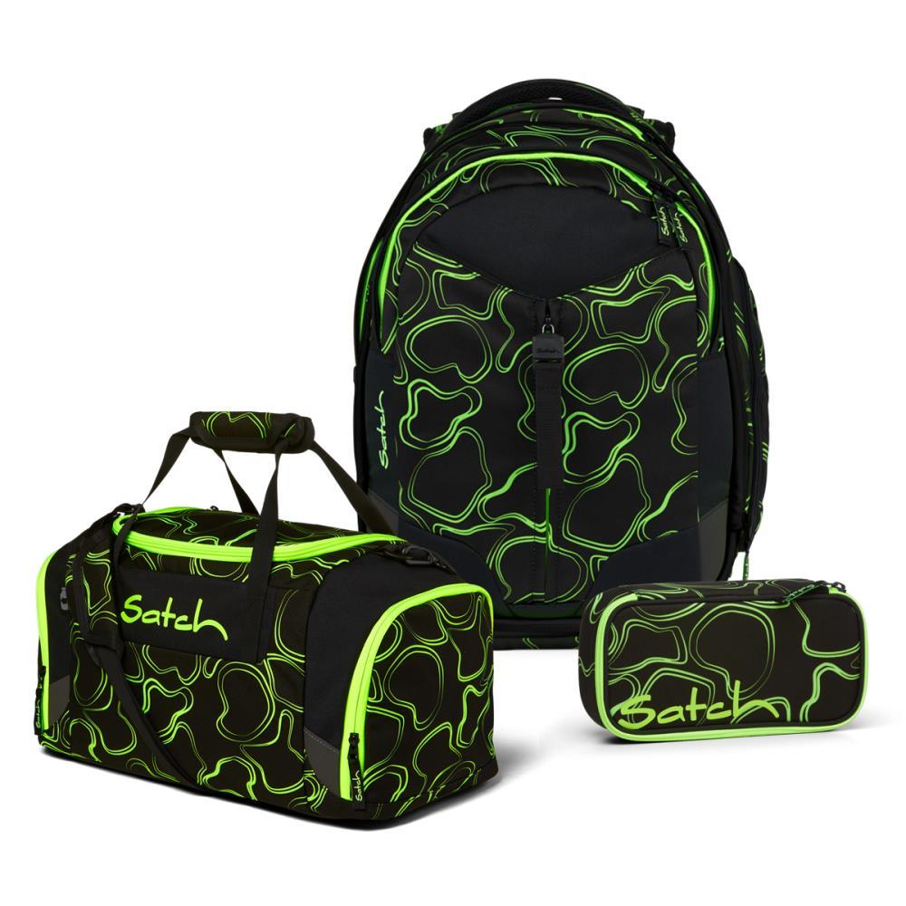 Satch Match Green Supreme Schulrucksack Set 3tlg.