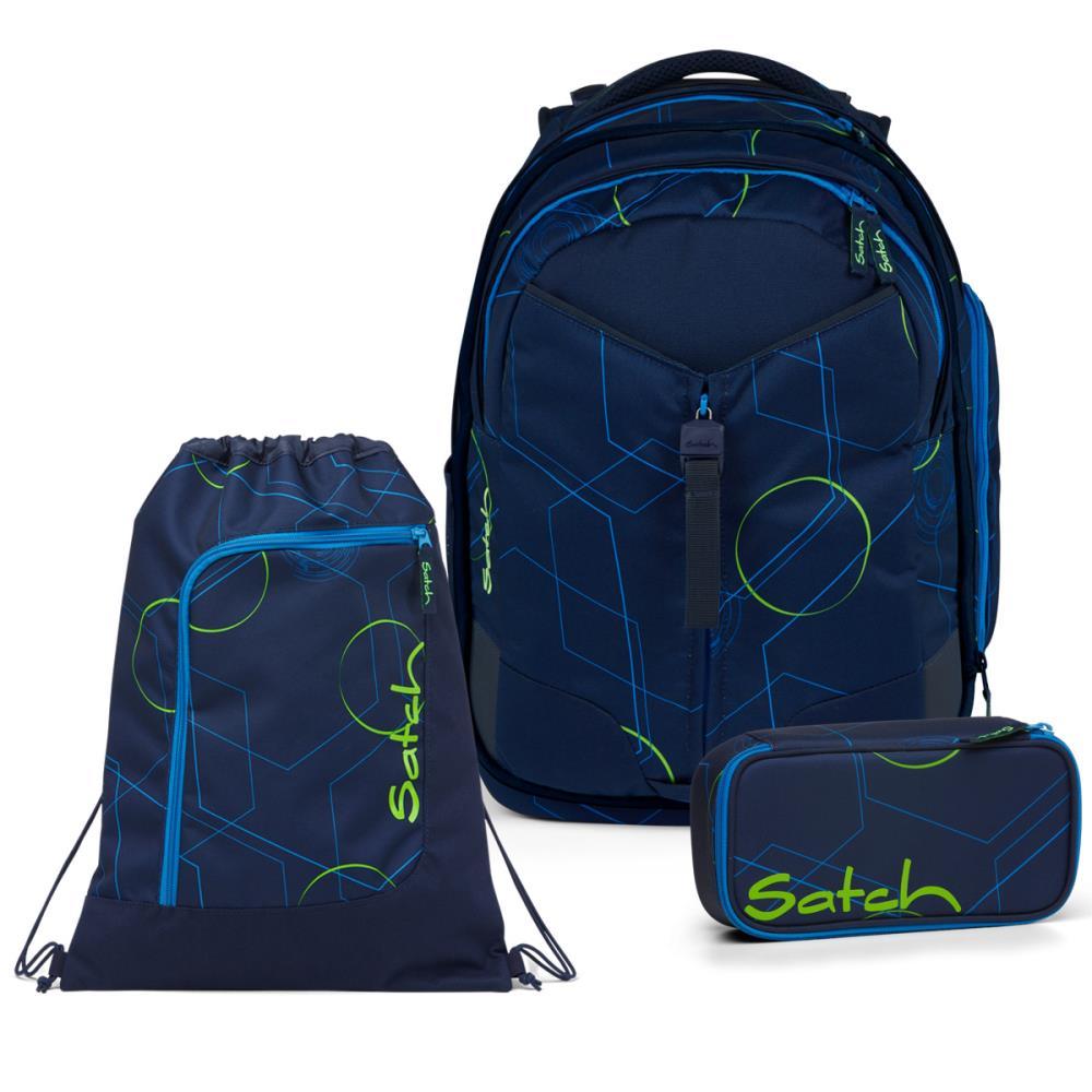 Satch Match Blue Tech Schulrucksack Set 3tlg.