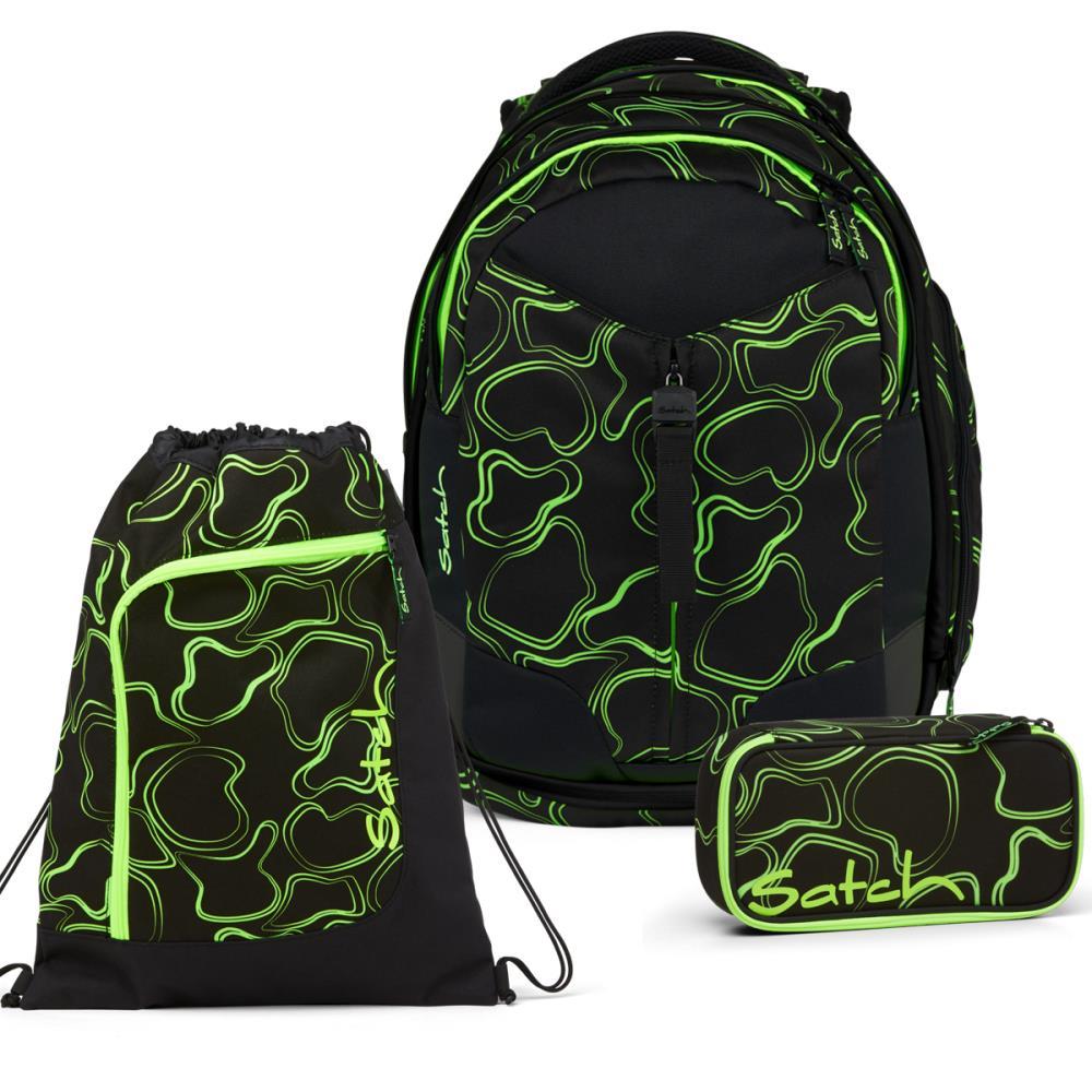 Satch Match Green Supreme Schulrucksack Set 3tlg.