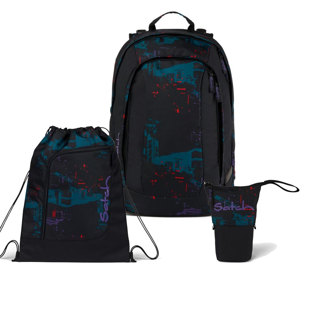 Satch Air Night Vision Pencil Slider Light Edition Schulrucksack Set 3tlg.