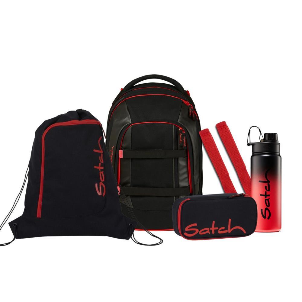 Satch Pack Fire Phantom Graffiti Edition Red Black Schulrucksack Set 5tlg.