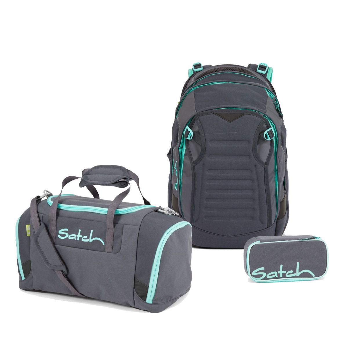 Satch Match Mint Phantom Schulrucksack Set 3tlg.