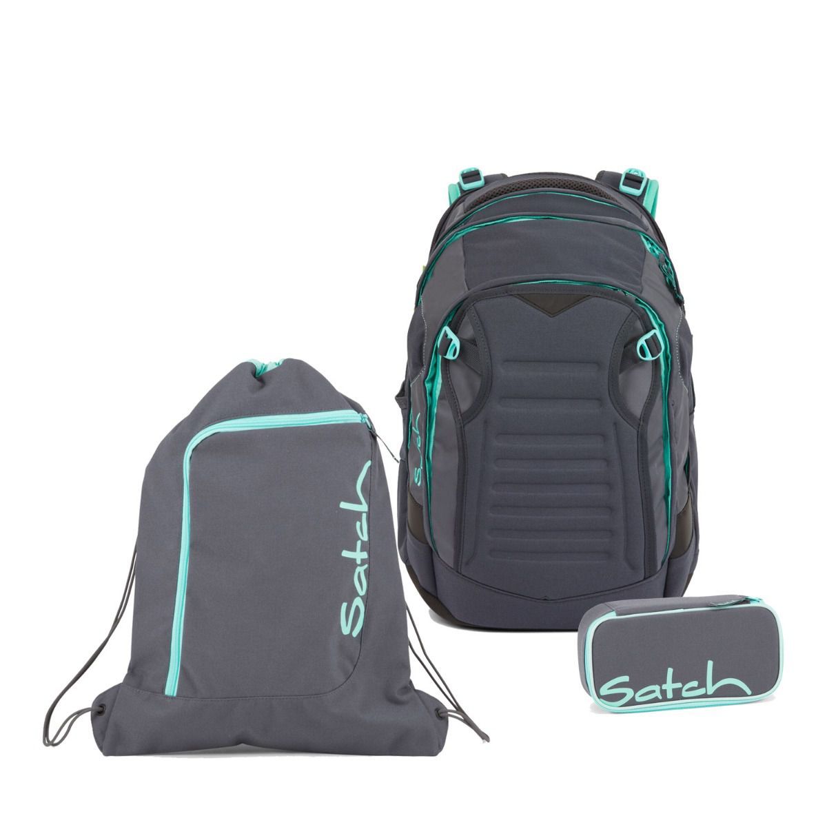 Satch Match Mint Phantom Schulrucksack Set 3tlg.