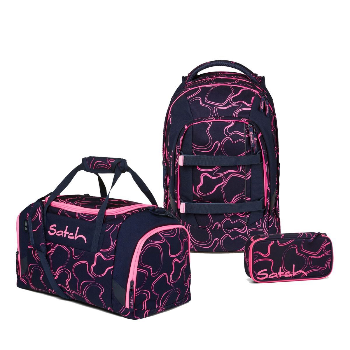 Satch Pack Pink Supreme Schulrucksack Set 3tlg.