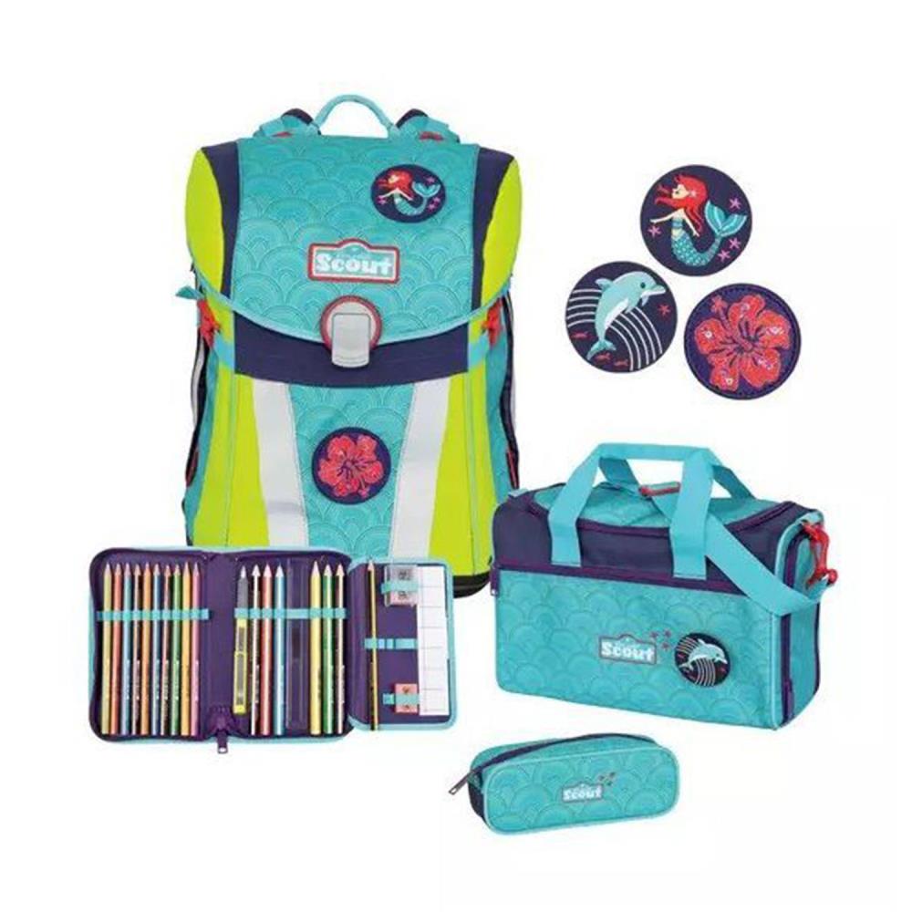 Scout Sunny DIN Funny Snaps Wellenspiel Schulrucksack Set 4tlg.