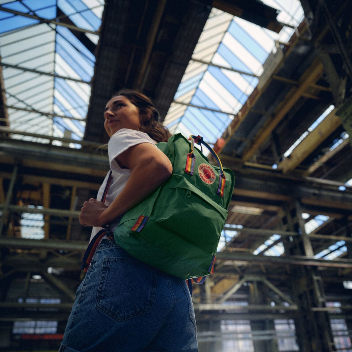 Fjällräven Kanken Rainbow Spruce Green-Rainbow Pattern Rucksack