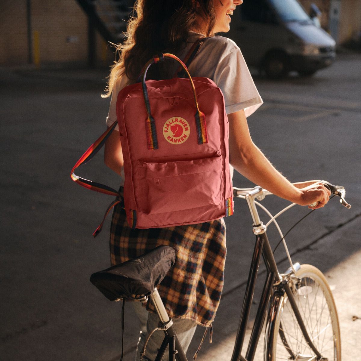 Fjällräven Kanken Rainbow Spruce Green-Rainbow Pattern Rucksack